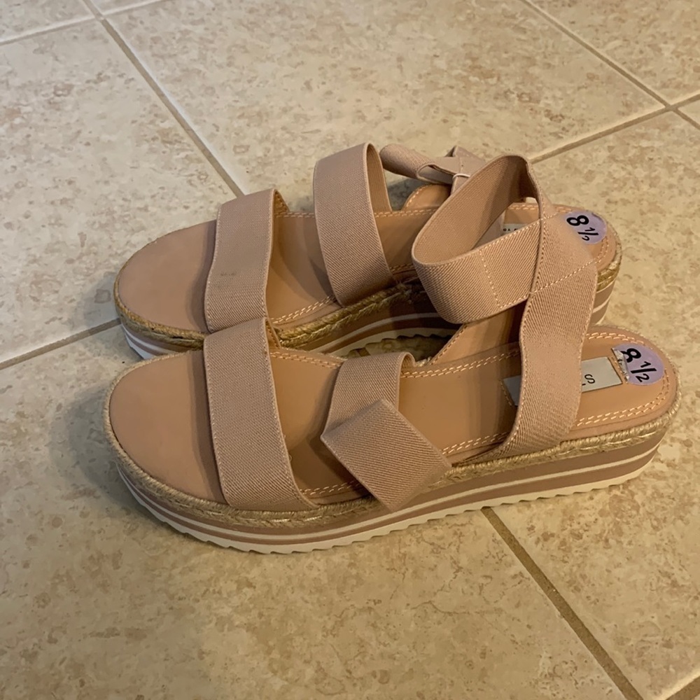 NWOT Steve Madden Kimmie Tan Espadrille Platform Sandal 8.5 Strappy Open Toe - Picture 5 of 9